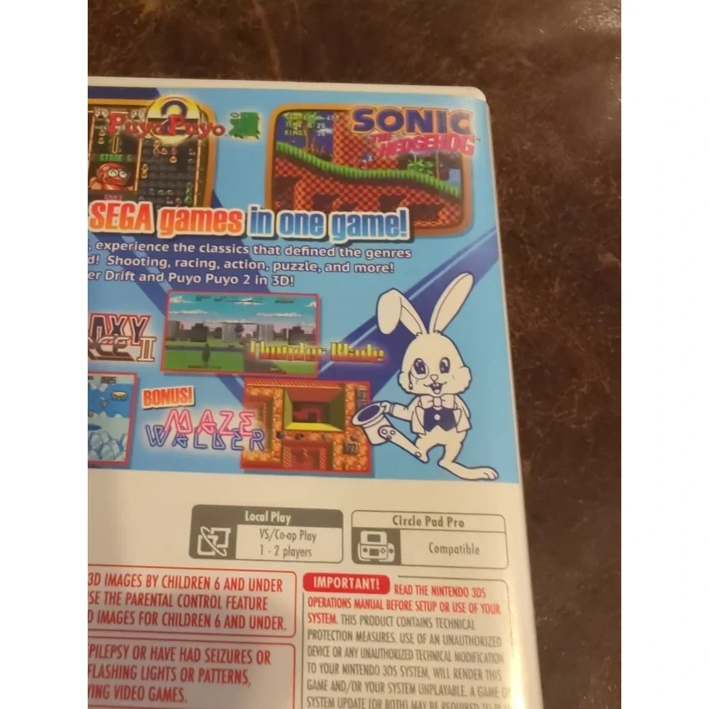 Sega 3D Classics Collection Nintendo 3DS  2016 Arcade Compilation Case Decals